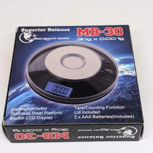The Superior Balance MB-30 is a reliable micro digital scale designed for precision and portability. With a 30-gram capacity and 0.001g accuracy, it’s ideal for fine measurements where detail matters. The bright LCD display provides clear readings, and the sturdy protective cover helps keep the scale safe between uses. Compact, accurate, and easy to calibrate — the MB-30 is built for professionals who demand exact results in a pocket-sized package.