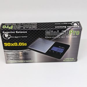 The Superior Balance Mini-50 Pro delivers precision in an ultra-compact design. With a 50-gram capacity and 0.01g accuracy, it’s perfect for measuring small quantities with reliable consistency. The bright backlit display ensures easy reading, while the durable protective cover doubles as a weighing tray. Lightweight, portable, and built for accuracy — a dependable scale for everyday use on the go.